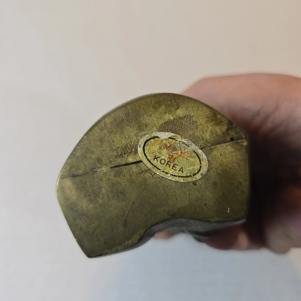 Vintage‎ Mid-Century Brass Panda Bear Made in Korea Nice Patina 4.5